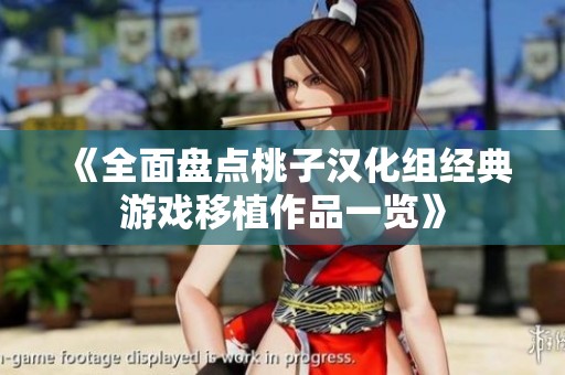 《全面盘点桃子汉化组经典游戏移植作品一览》