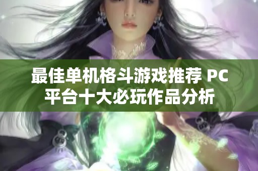 最佳单机格斗游戏推荐 PC平台十大必玩作品分析