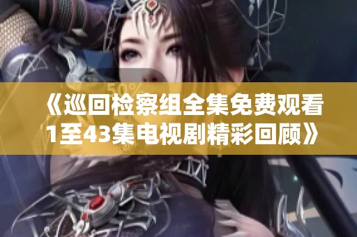 《巡回检察组全集免费观看 1至43集电视剧精彩回顾》