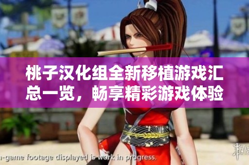 桃子汉化组全新移植游戏汇总一览，畅享精彩游戏体验