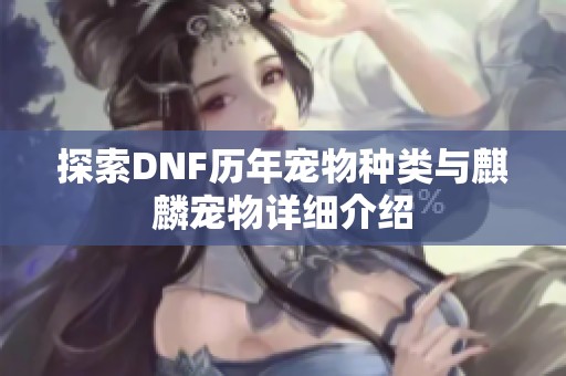 探索DNF历年宠物种类与麒麟宠物详细介绍