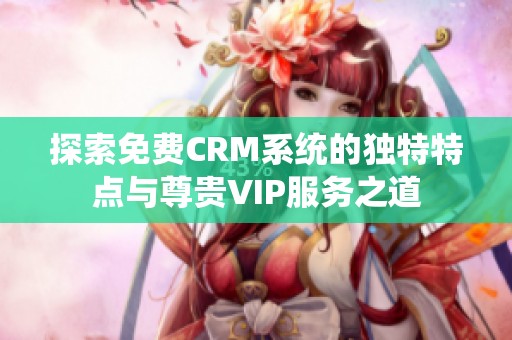 探索免费CRM系统的独特特点与尊贵VIP服务之道