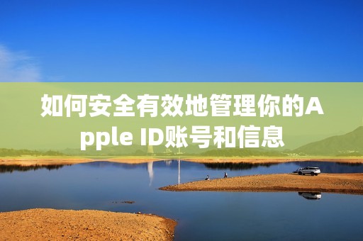 如何安全有效地管理你的Apple ID账号和信息