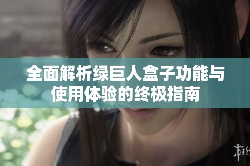 全面解析绿巨人盒子功能与使用体验的终极指南