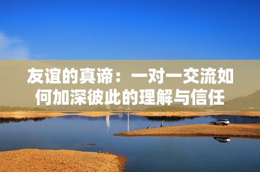 友谊的真谛：一对一交流如何加深彼此的理解与信任