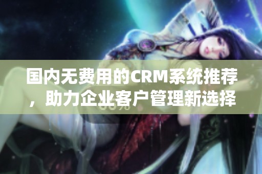 国内无费用的CRM系统推荐，助力企业客户管理新选择