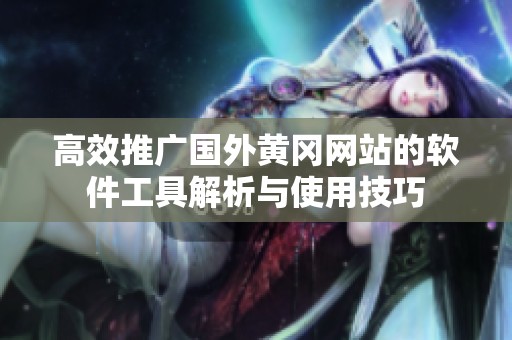 高效推广国外黄冈网站的软件工具解析与使用技巧