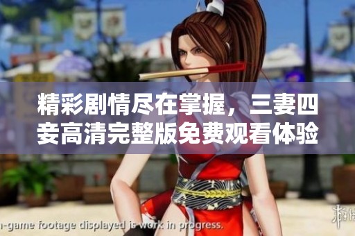 精彩剧情尽在掌握，三妻四妾高清完整版免费观看体验！