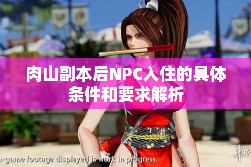 肉山副本后NPC入住的具体条件和要求解析