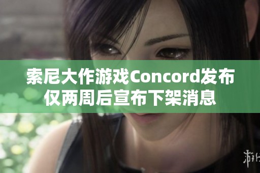 索尼大作游戏Concord发布仅两周后宣布下架消息