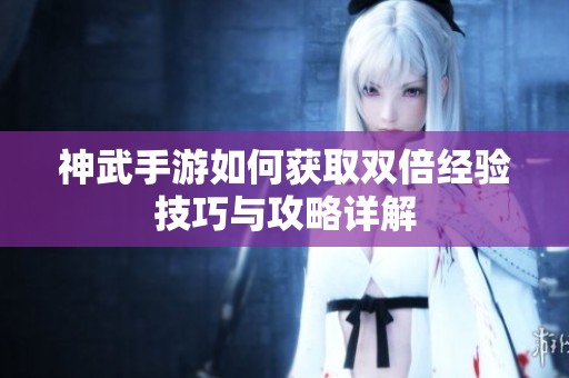 神武手游如何获取双倍经验技巧与攻略详解