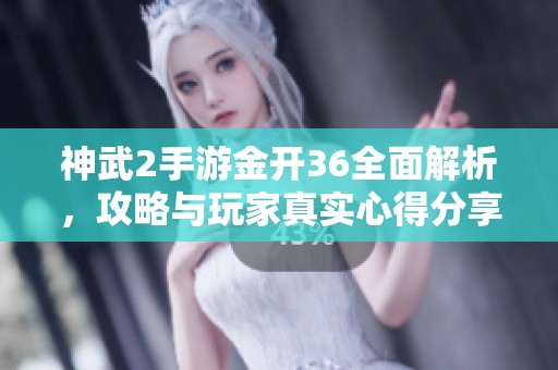 神武2手游金开36全面解析，攻略与玩家真实心得分享