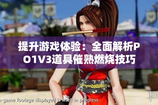 提升游戏体验：全面解析PO1V3道具催熟燃烧技巧