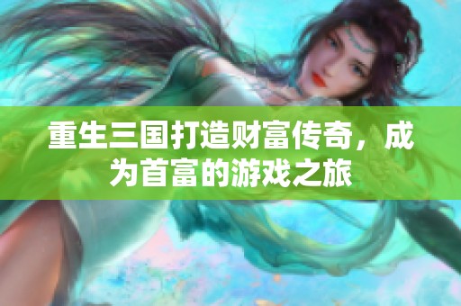 重生三国打造财富传奇，成为首富的游戏之旅