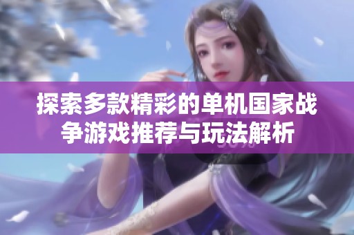探索多款精彩的单机国家战争游戏推荐与玩法解析
