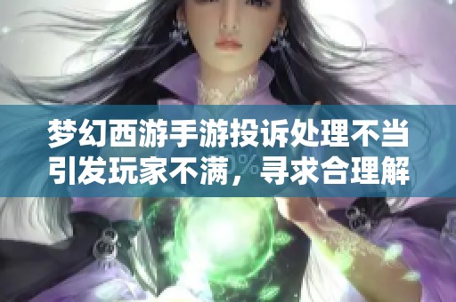 梦幻西游手游投诉处理不当引发玩家不满，寻求合理解决办法
