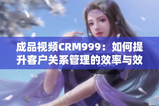 成品视频CRM999：如何提升客户关系管理的效率与效果