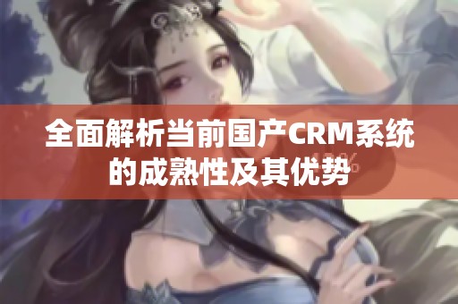 全面解析当前国产CRM系统的成熟性及其优势