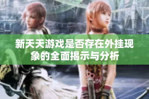 新天天游戏是否存在外挂现象的全面揭示与分析